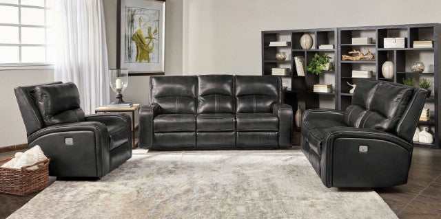 Soterios Charcoal Top Grain Leather Match Power Recliner