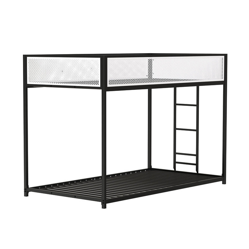 Southall Matte Black/Matte White Twin/Twin Metal Bunk Bed