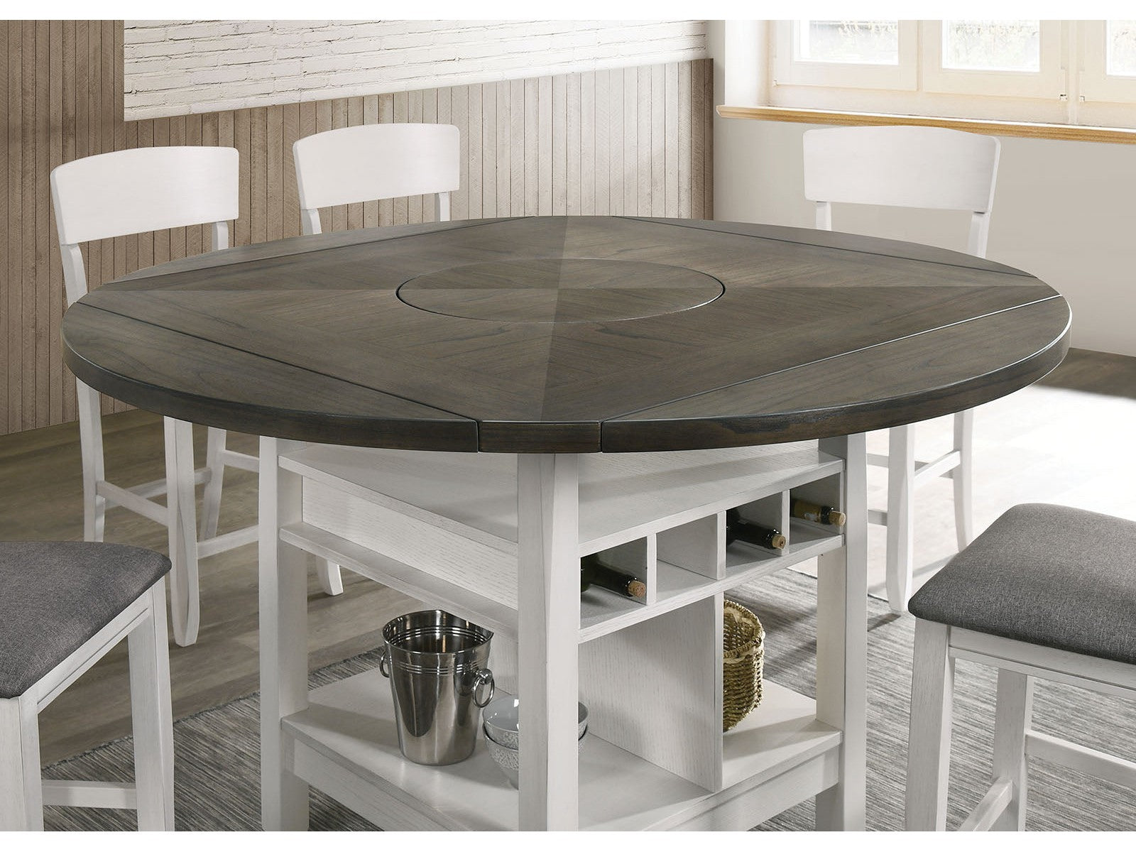 Stacie White/Gray 5 PC. Dining Room Set