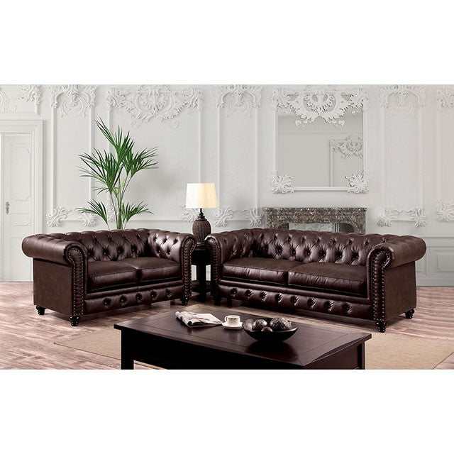 Stanford Brown Loveseat Leatherette