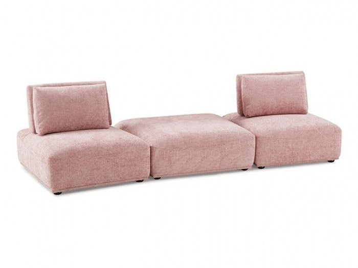 Stavanger Pink 2-Seater w/Square Ottoman