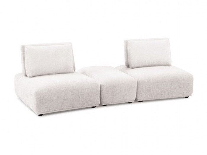 Stavanger White 2-Seater w/Rect. Ottoman