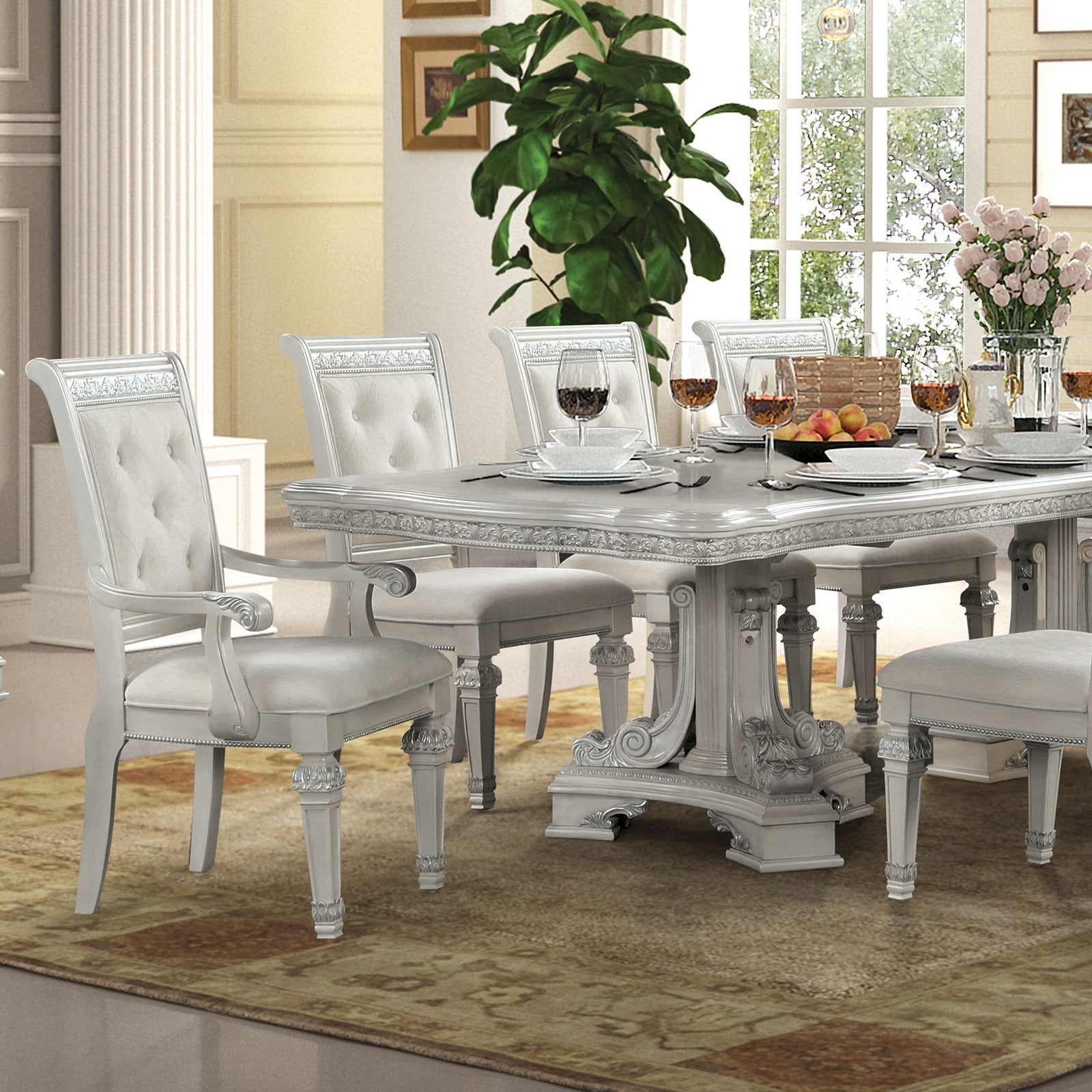 Stella Mia Ivory Arm Chair (Set of 2)