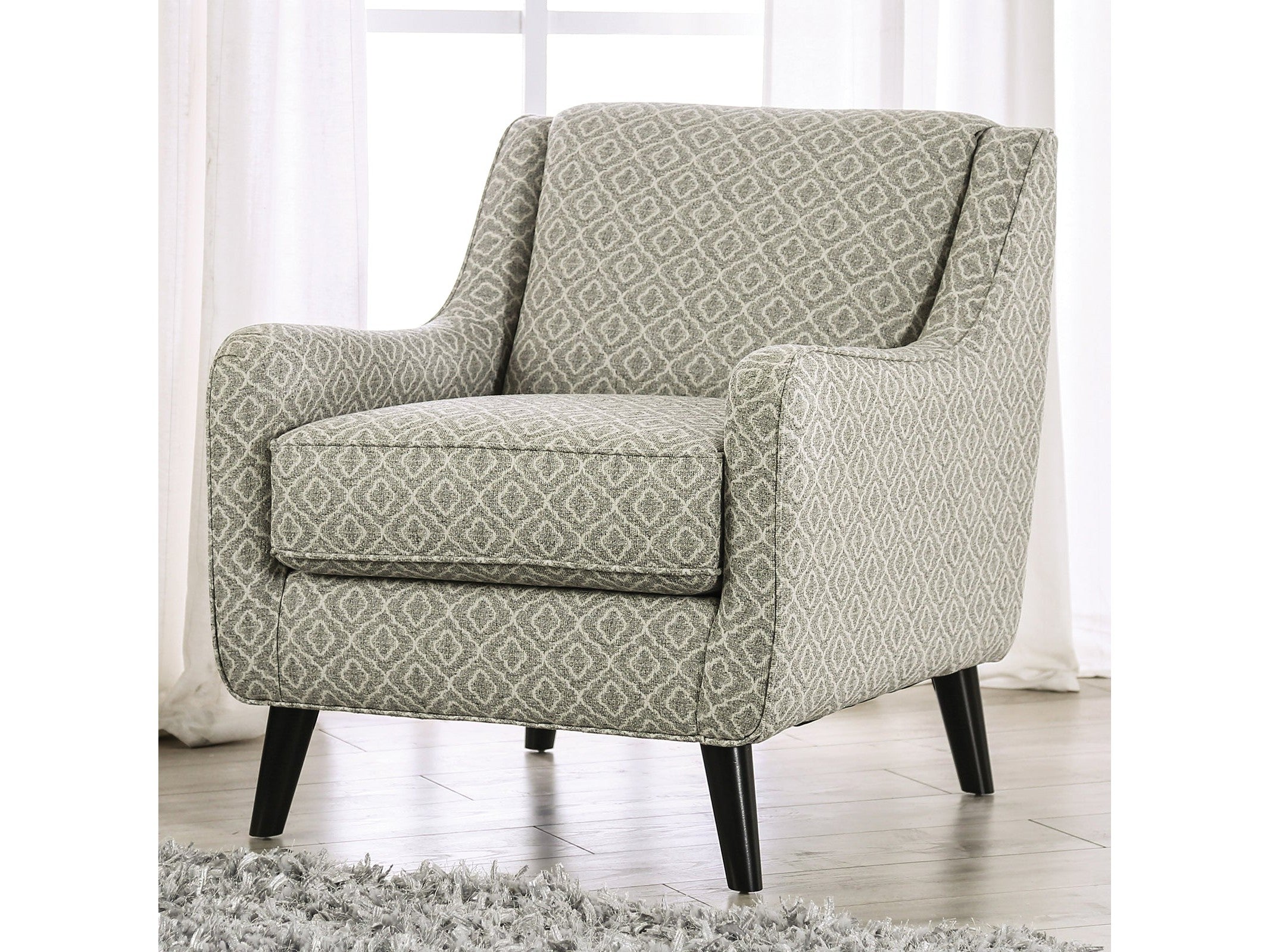 Stephney Gray/Gold Accent Chair