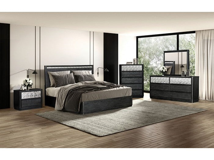 Sterling West Ash Gray Queen 5 Piece Bedroom Set w/2 Nightstands
