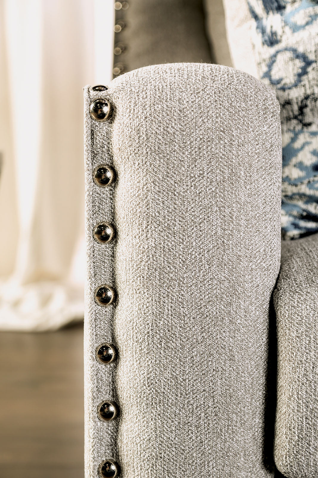 Stickney Light Gray/Navy Loveseat