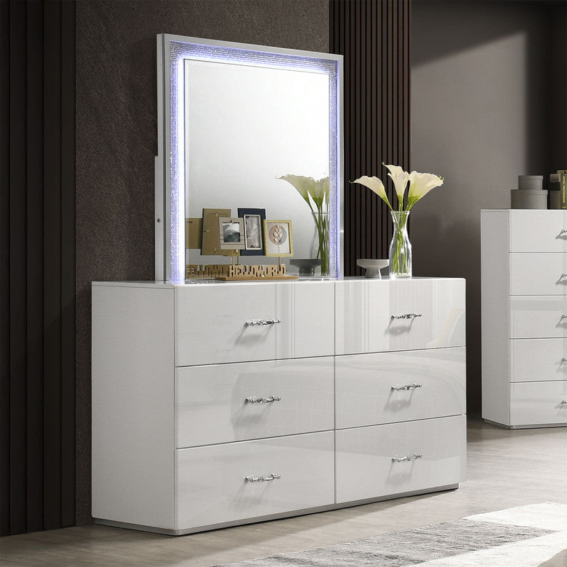 Stoholm White Mirror w/ LED