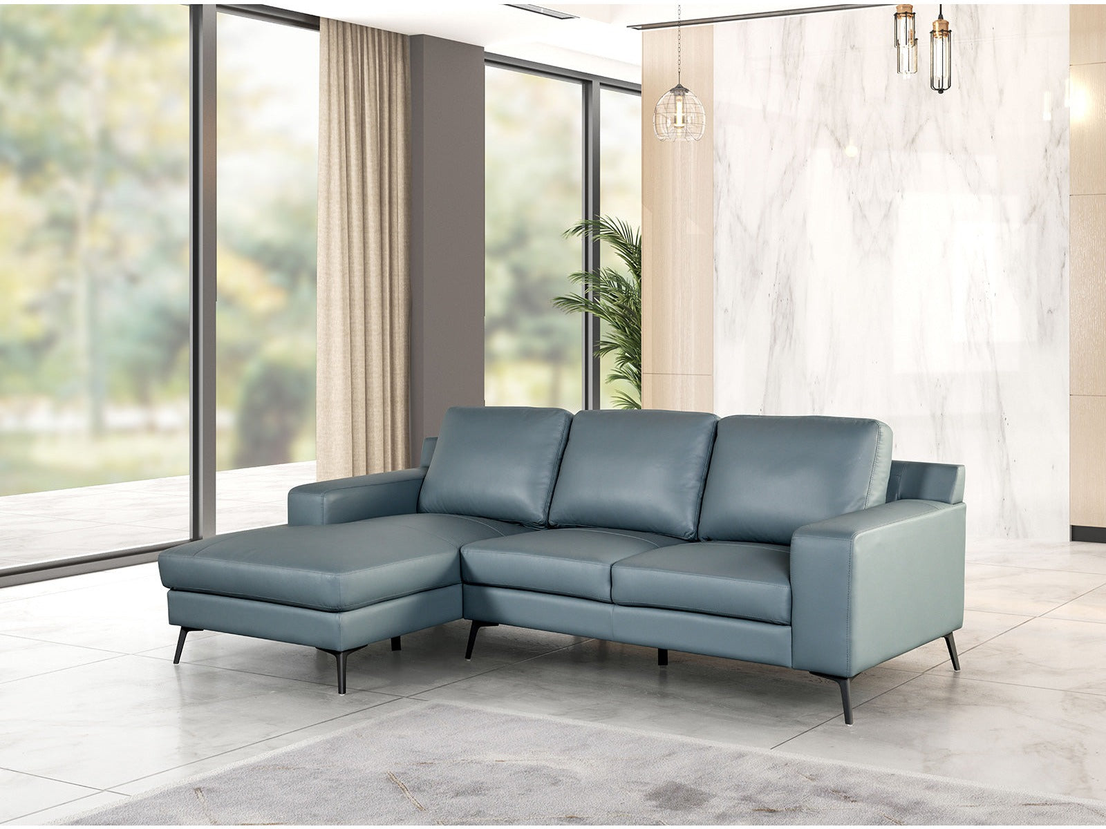 Stordal Blue Left-Chaise Sectional