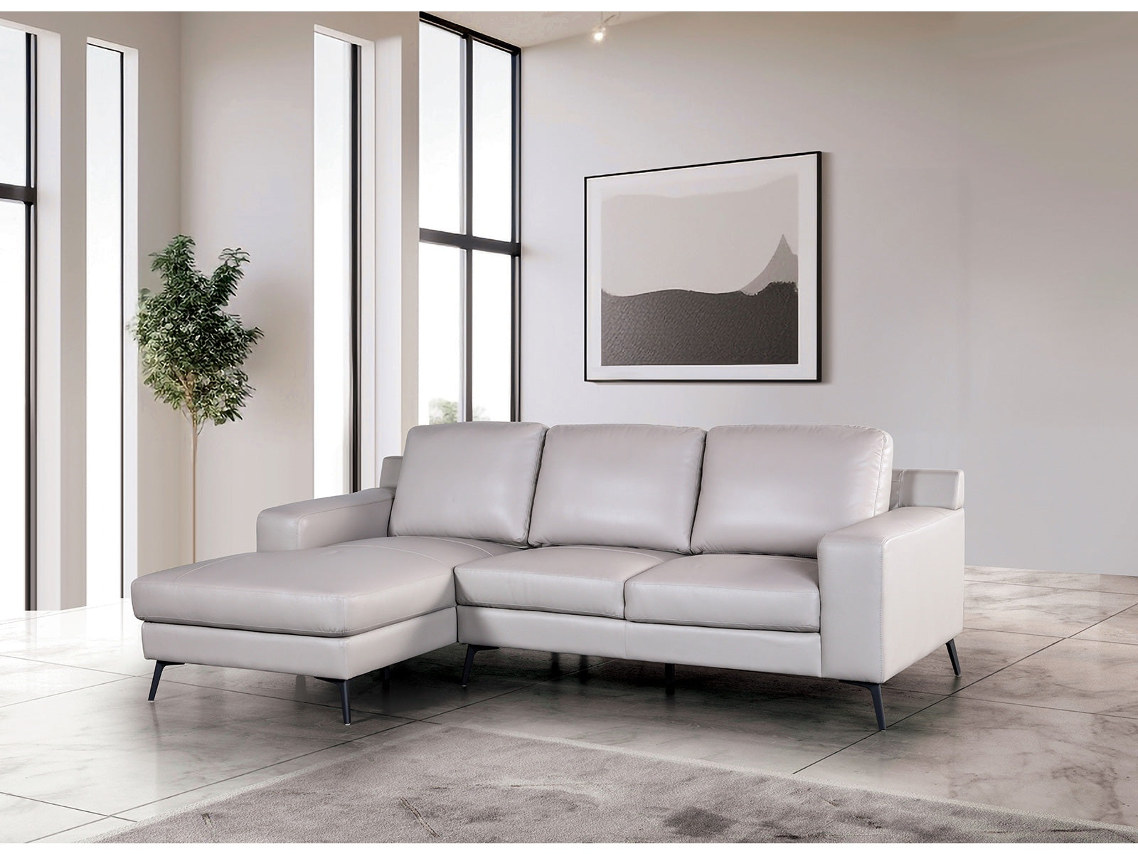 Stordal Light Gray Left-Chaise Sectional