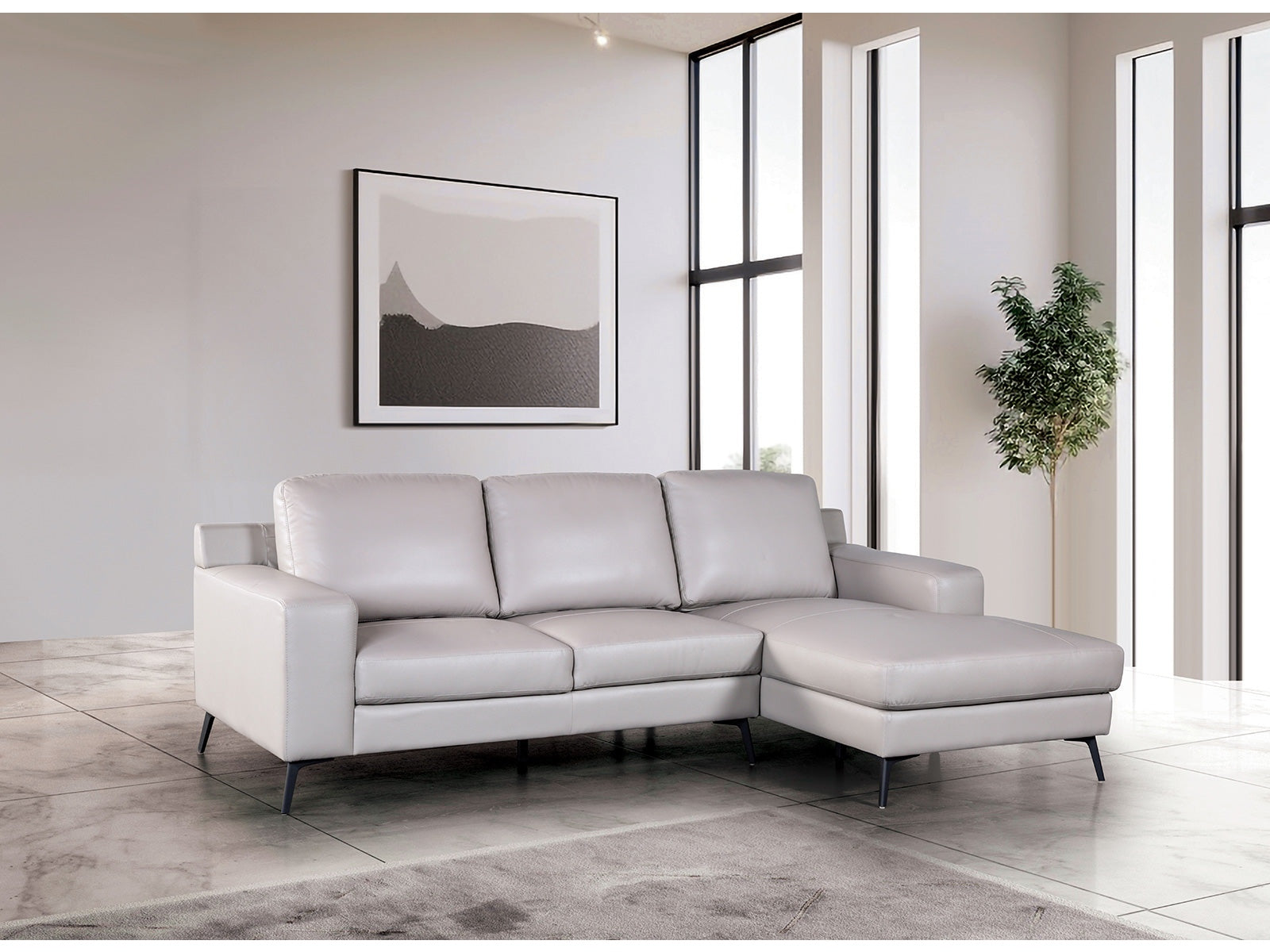 Stordal Light Gray Right-Chaise Sectional