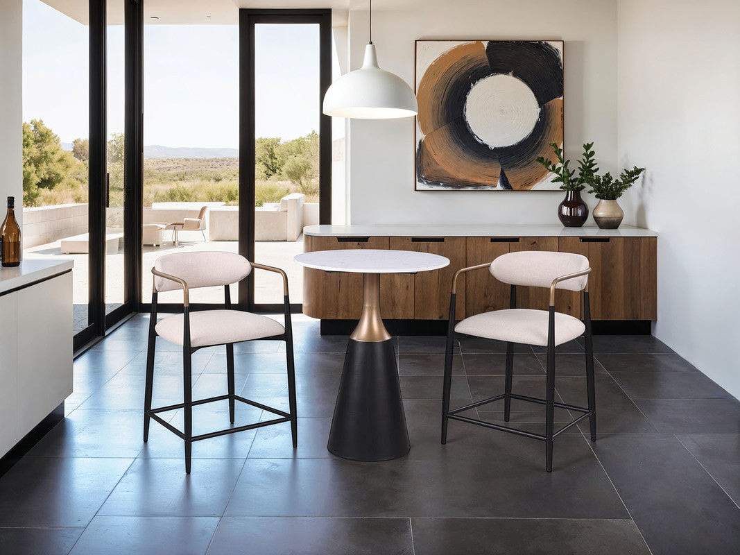 Streatham Black/White/Gold Dining Table