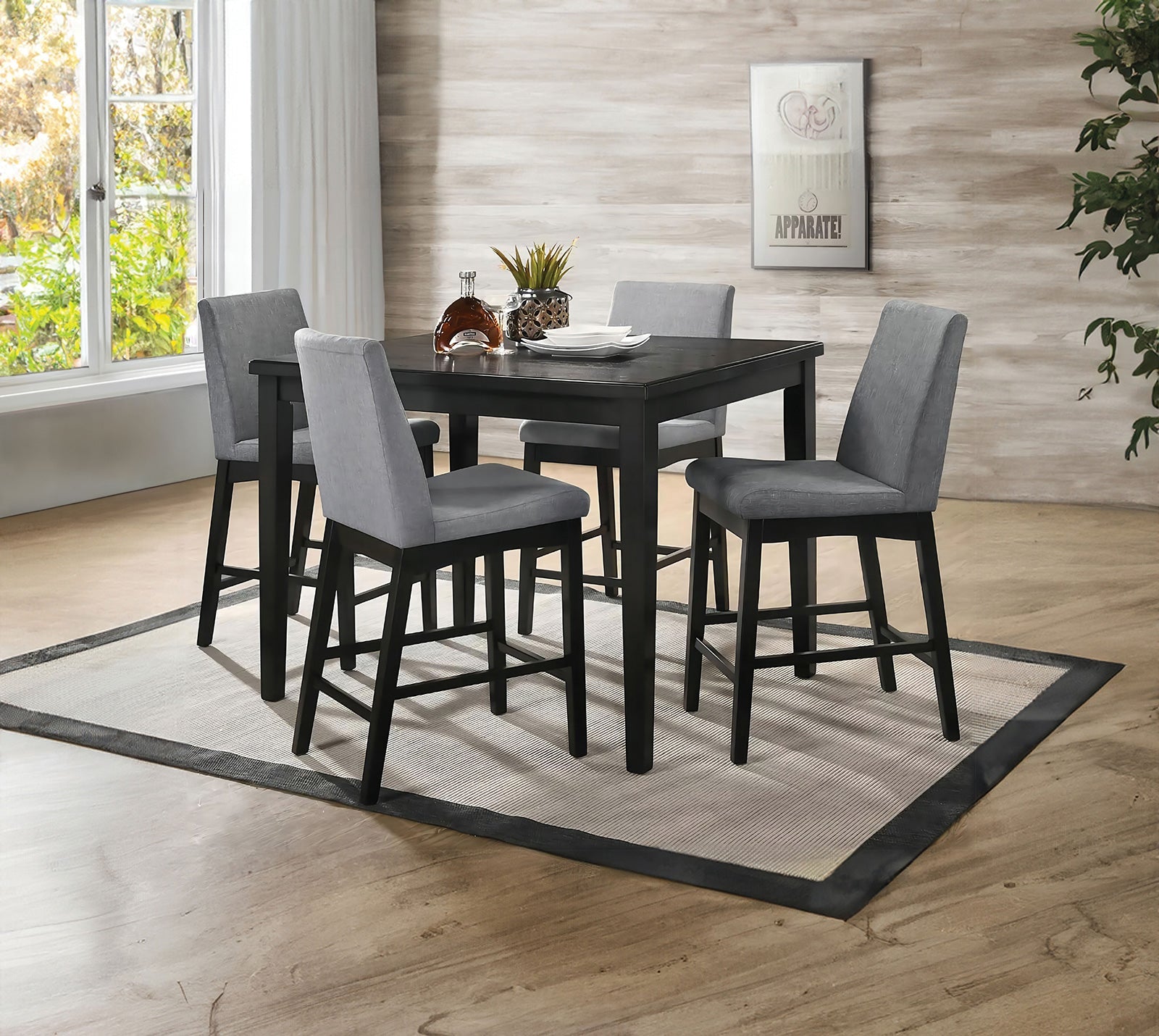 Strom Dark Walnut Counter Heigt Dining Table