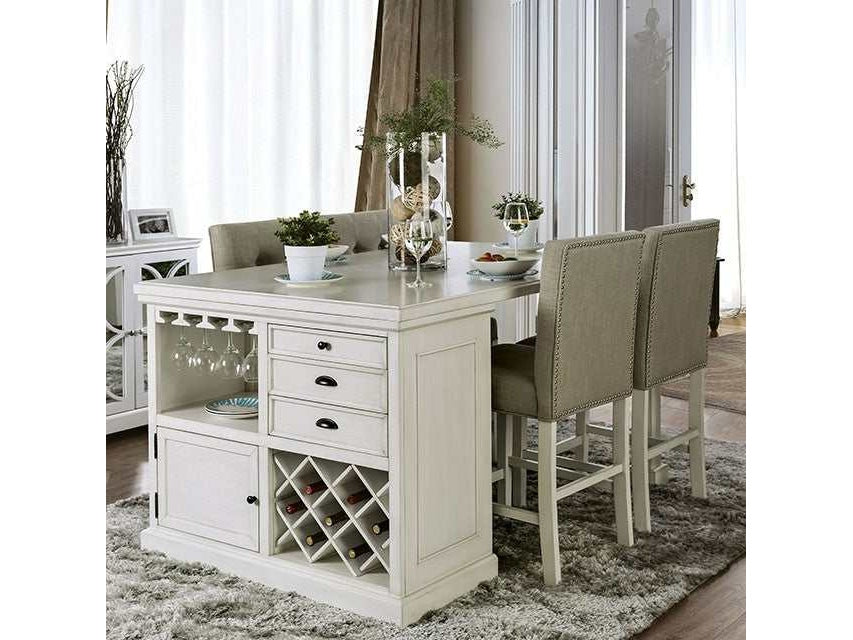 Sutton Antique White Counter Height Table