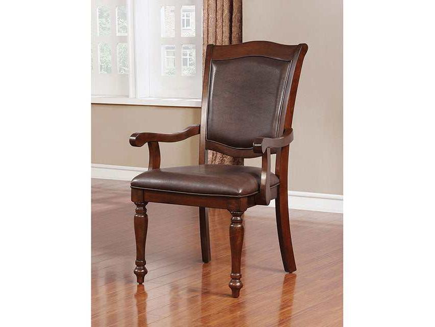 Sylvana Brown Cherry/Espresso Arm Chair (Set of 2)