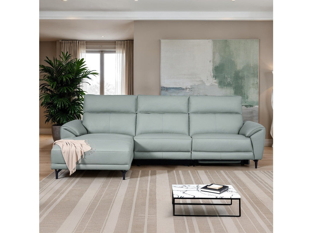 Themis Pale Blue Power Sectional