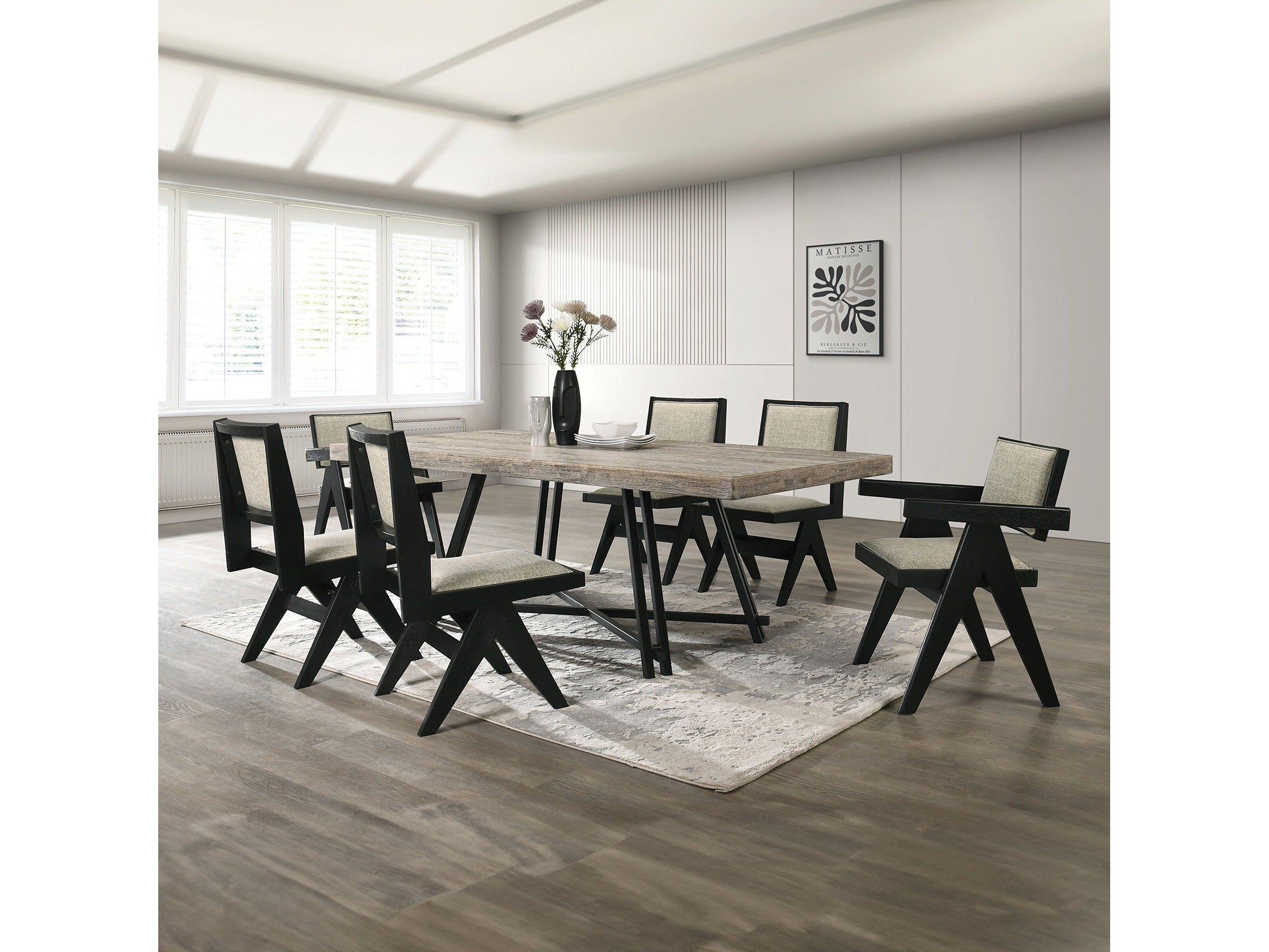 Tottenham Black 7 Piece Dining Set