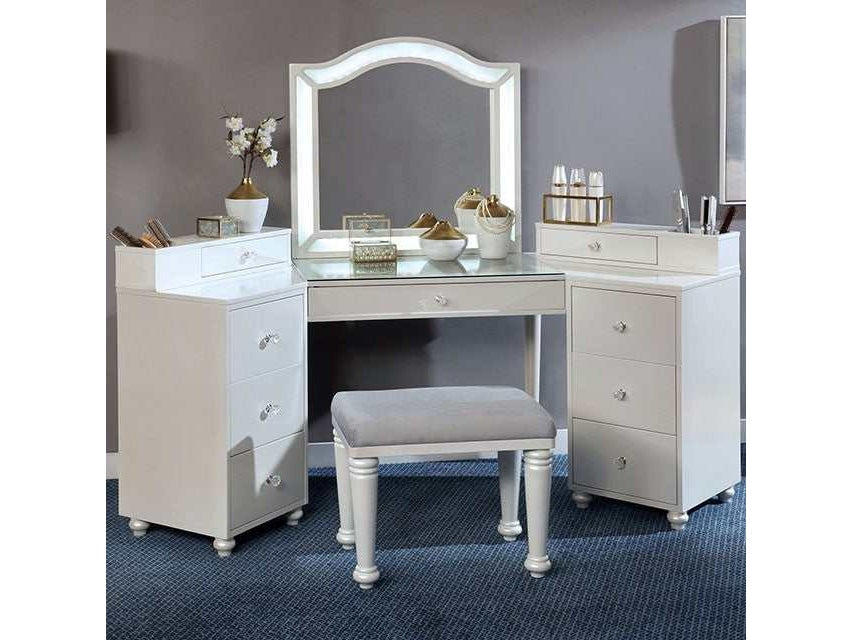 Tracie Luminous White Vanity Set