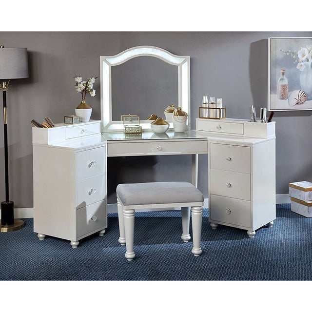 Tracie Luminous White Vanity Set