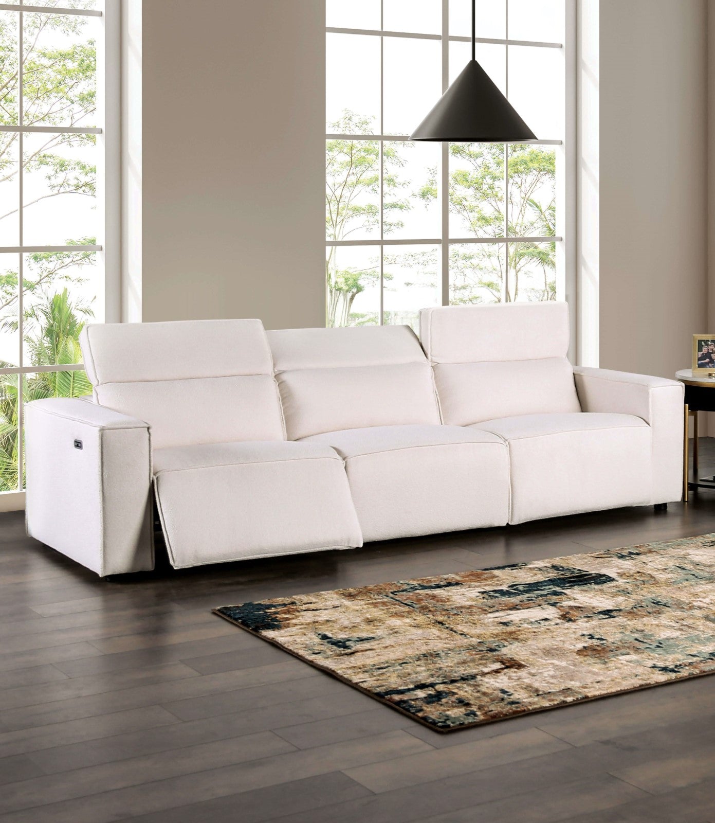 Treharris White Power Reclining Sofa & Loveseat