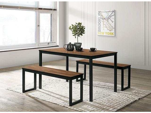 Tripoli Walnut/Black Dining Set /3pc