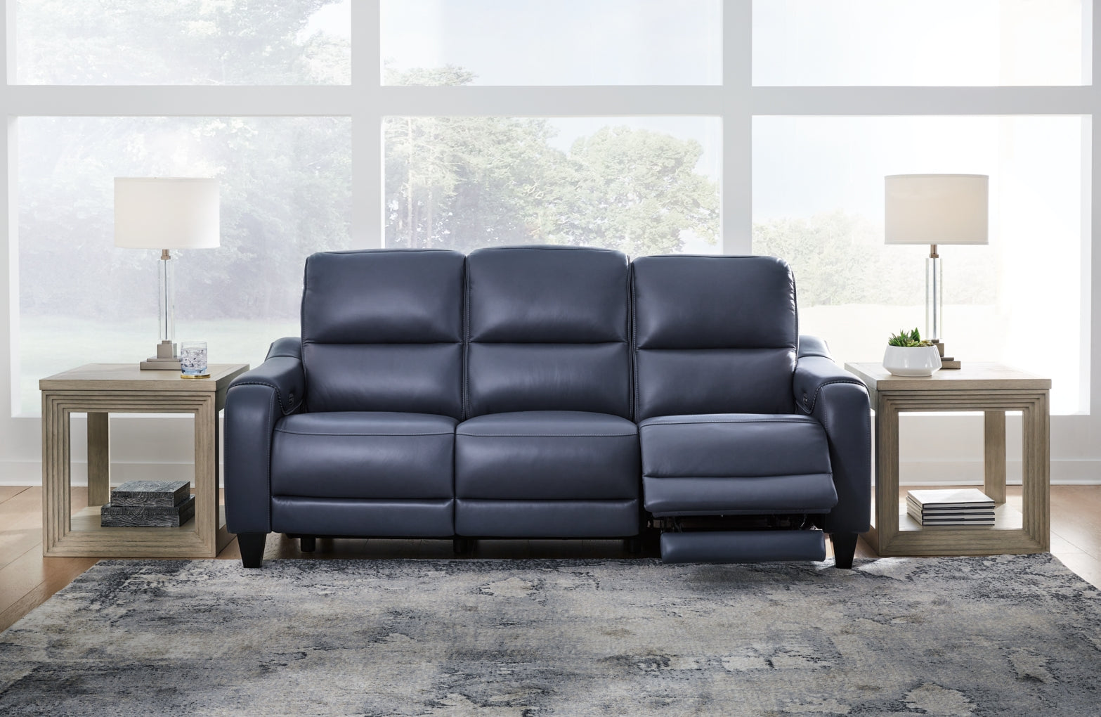 Mercomatic Power Reclining Sofa with Adjustable Headrest