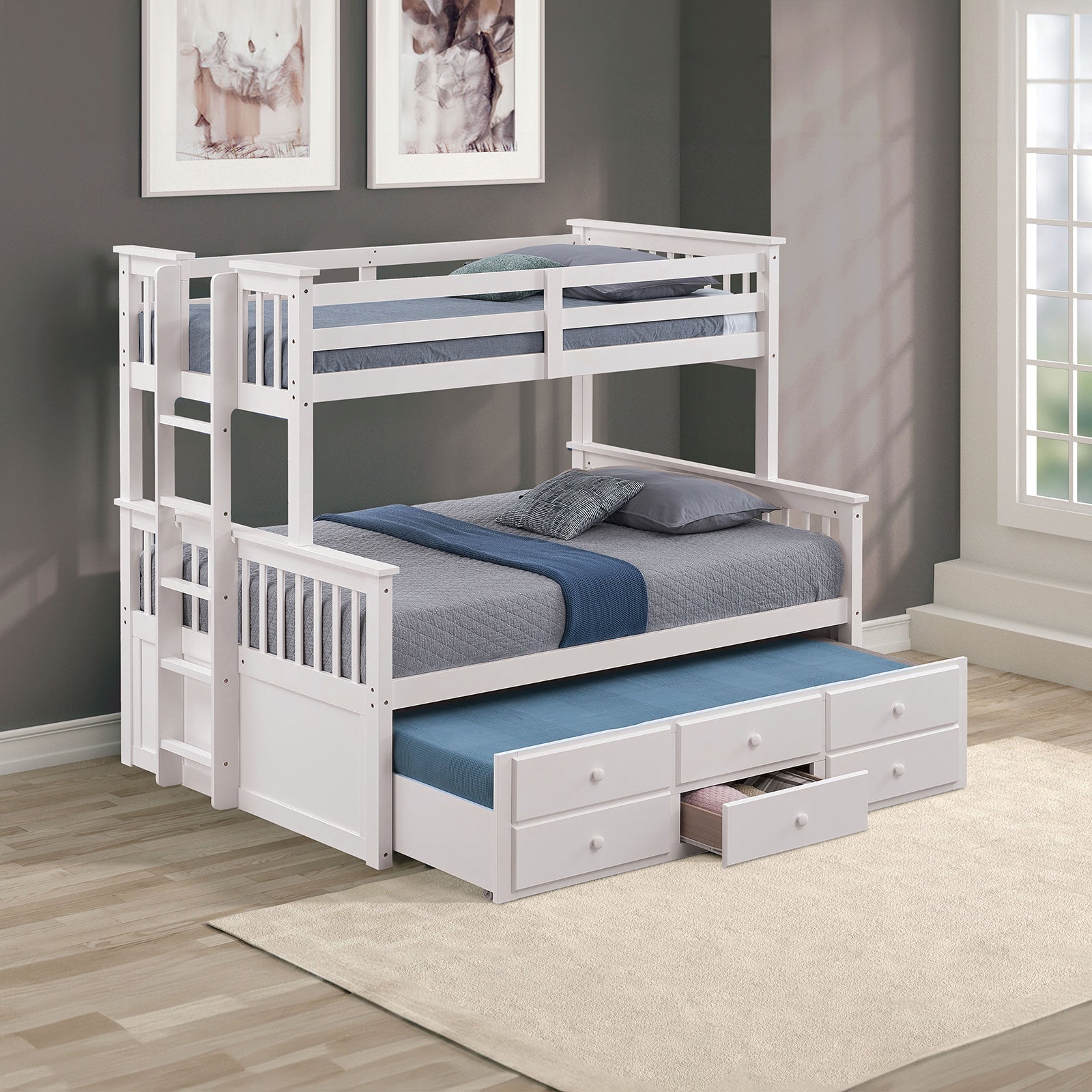 University White Twin/Full Bunk Bed