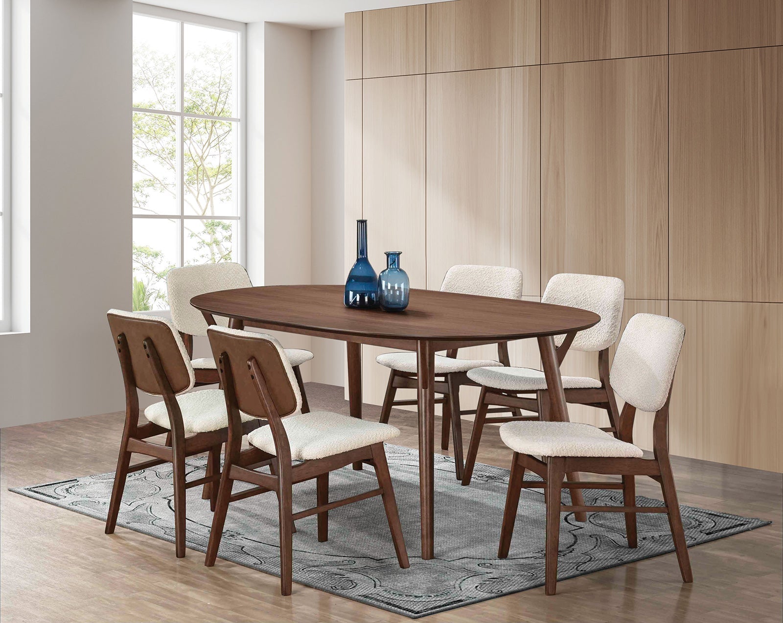 Uzwil Walnut/Beige Side Chair (Set of 2)