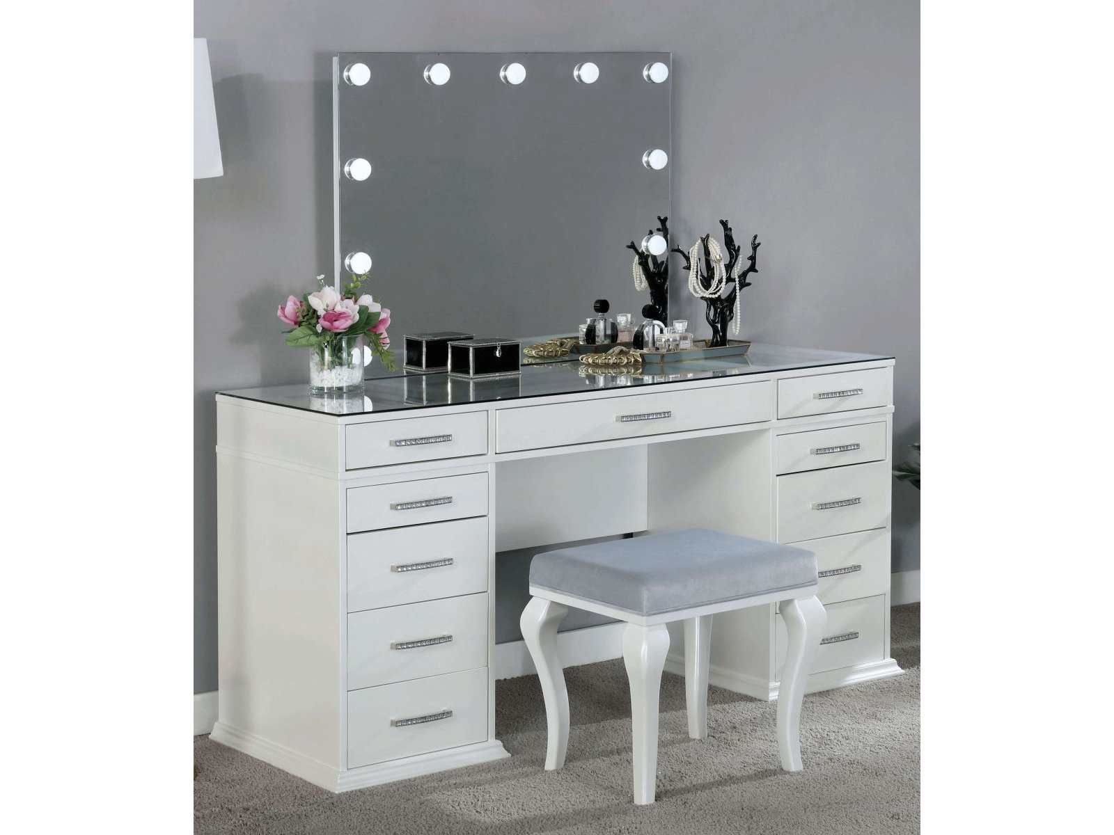 Valentina Luminous White Vanity