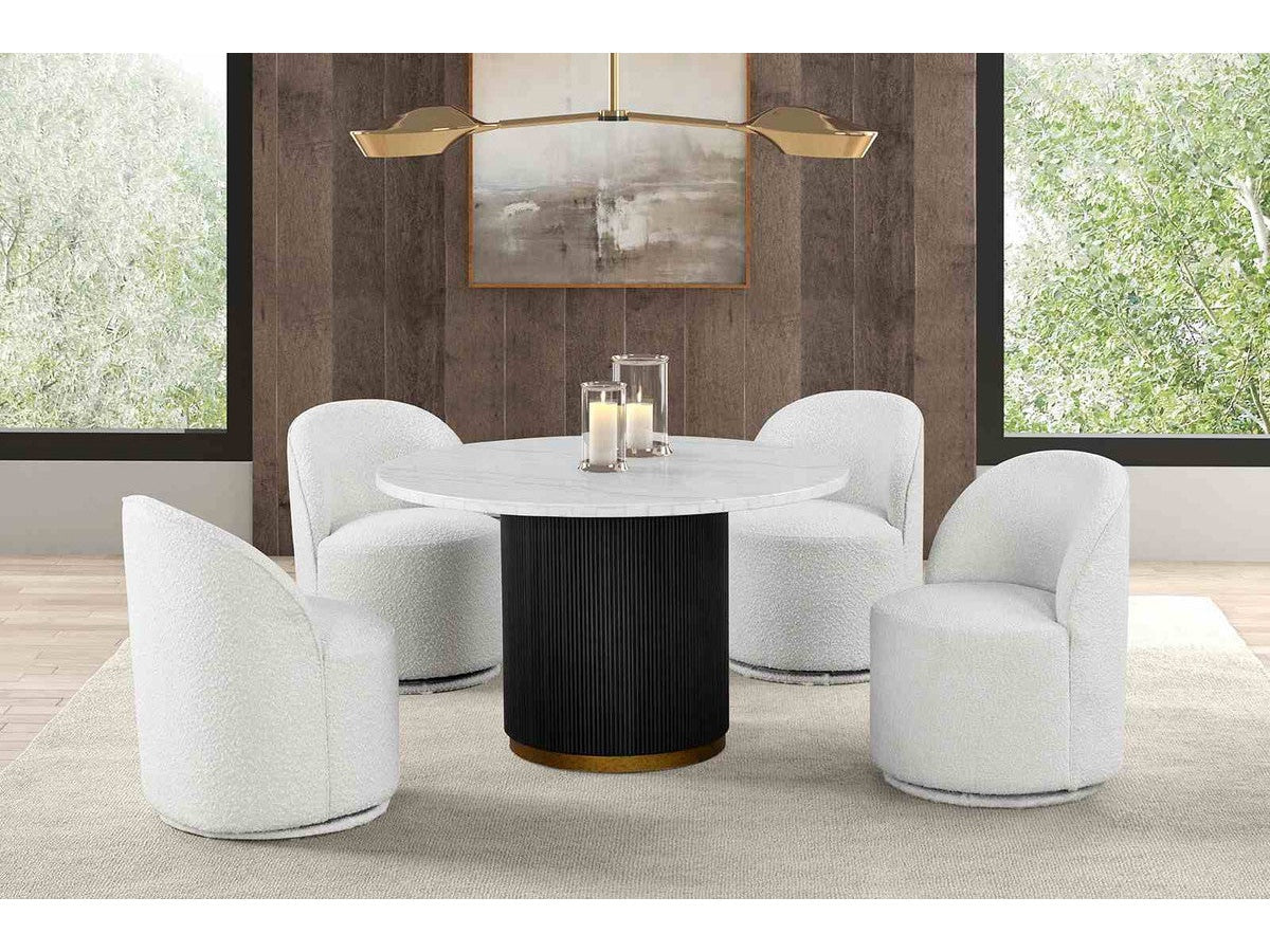 Varde Black/White 5 Pc. Round Dining Set