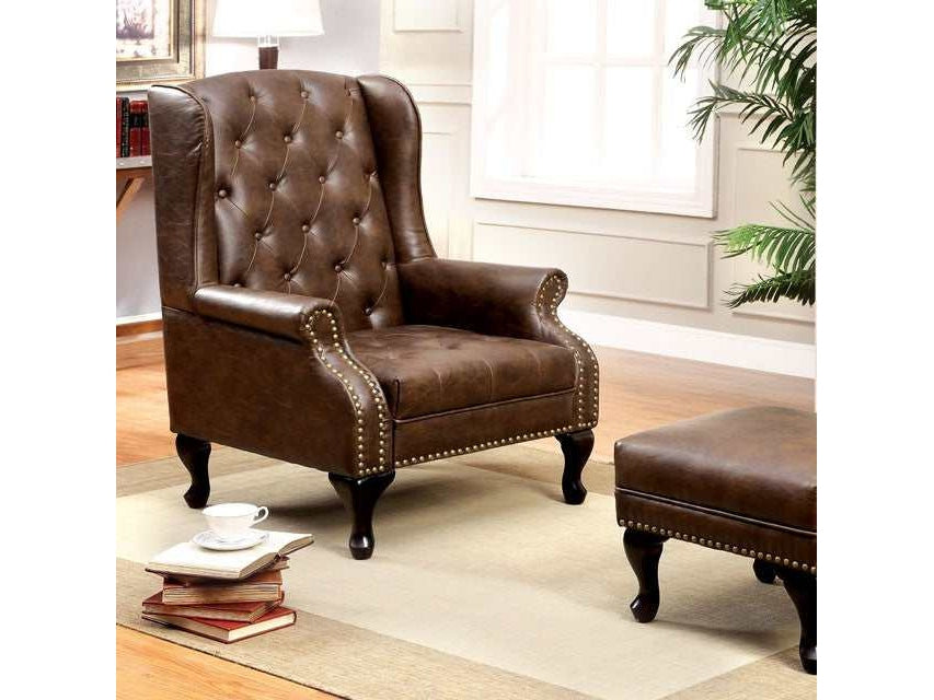 Vaugh Rustic Brown Accent Chair