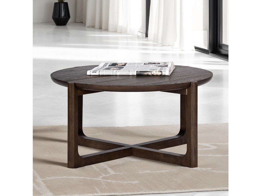 Vellara Dark Walnut 36"Cocktail Table w/ Wood Top