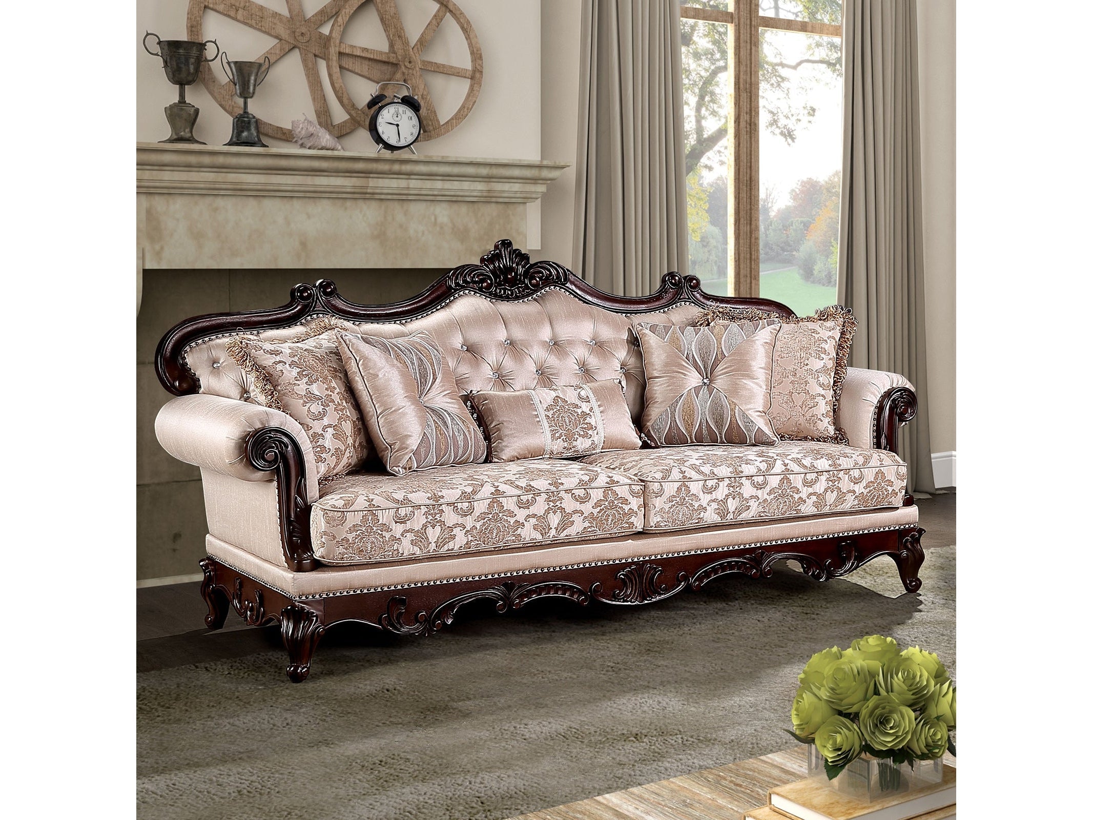 Veracruz Dark Cherry/Light Brown Sofa