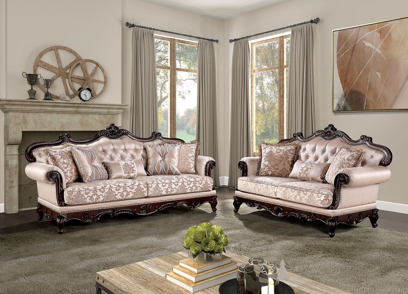 Veracruz Dark Cherry/Light Brown Sofa