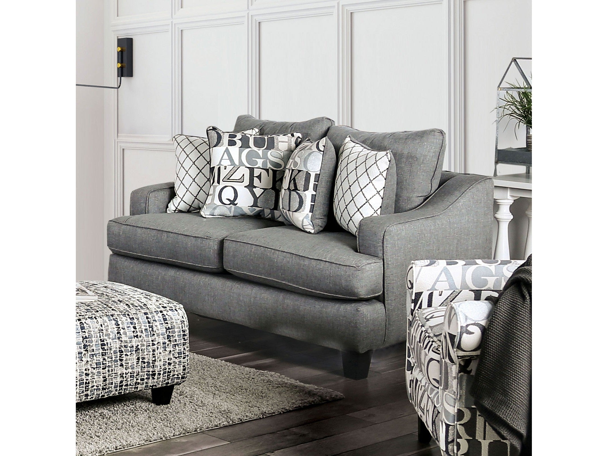 Verne Bluish Gray Loveseat