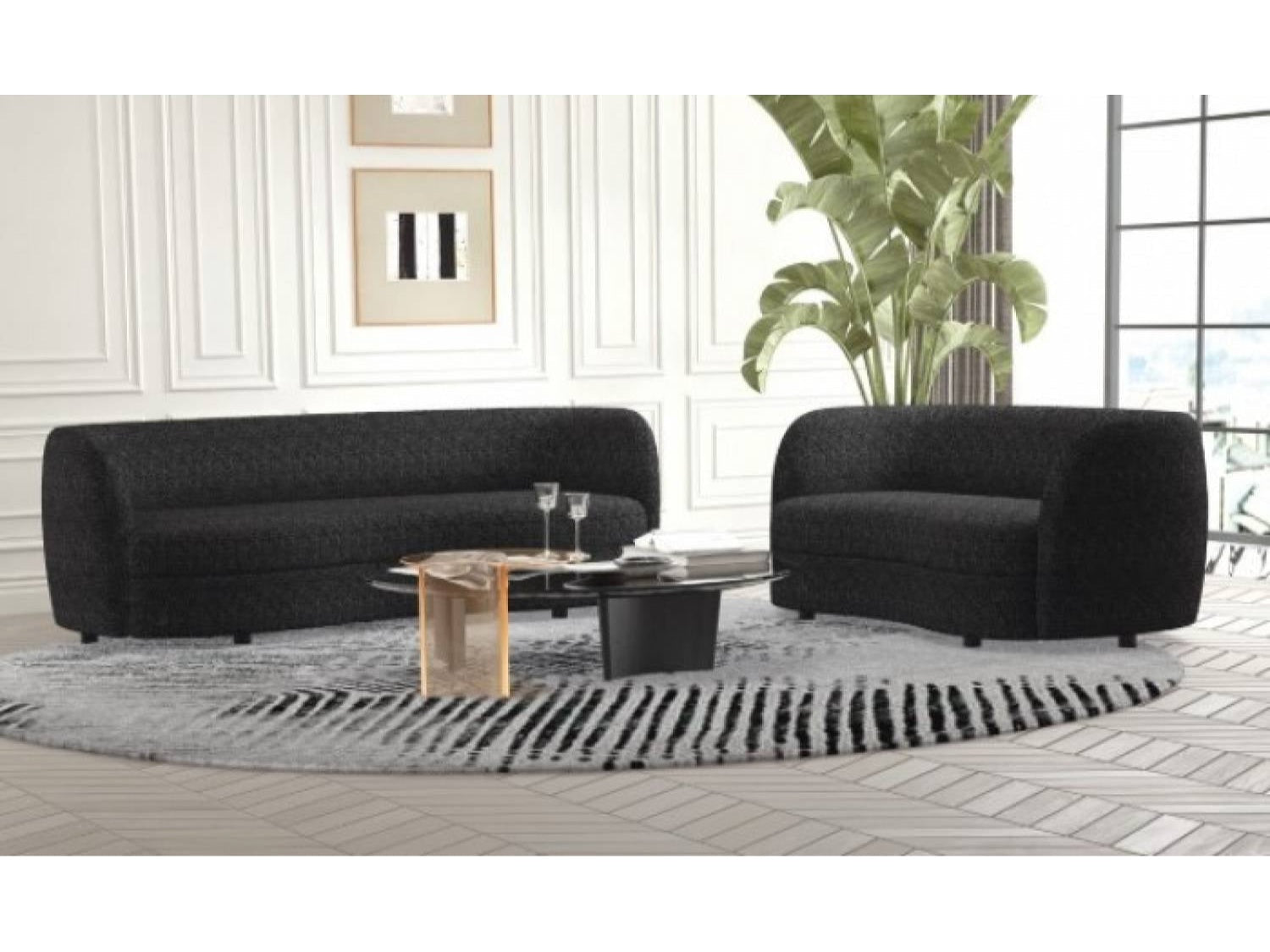 Versoix Black Sofa & Loveseat