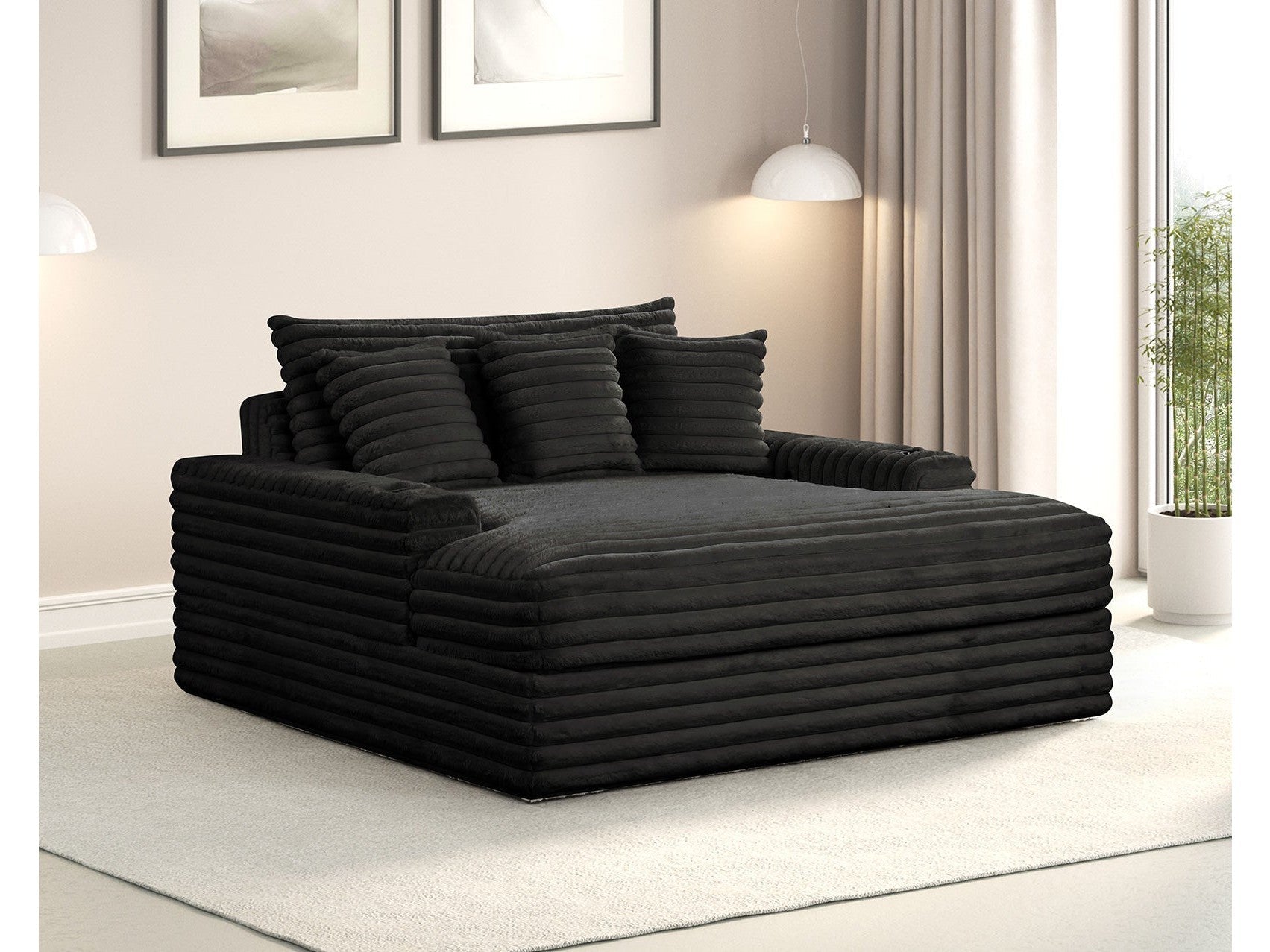 Veyrier Black 2 Arm Chaise
