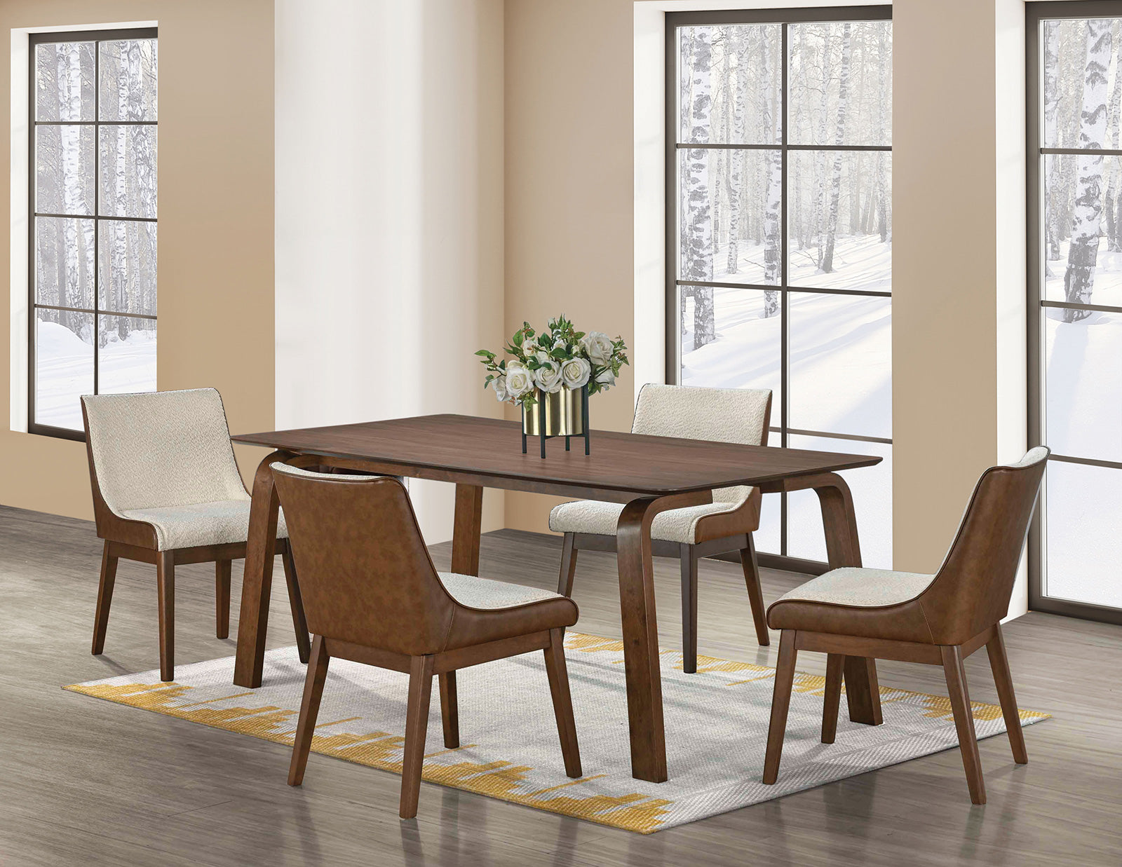 Viken Walnut/Beige Side Chair (Set of 2)