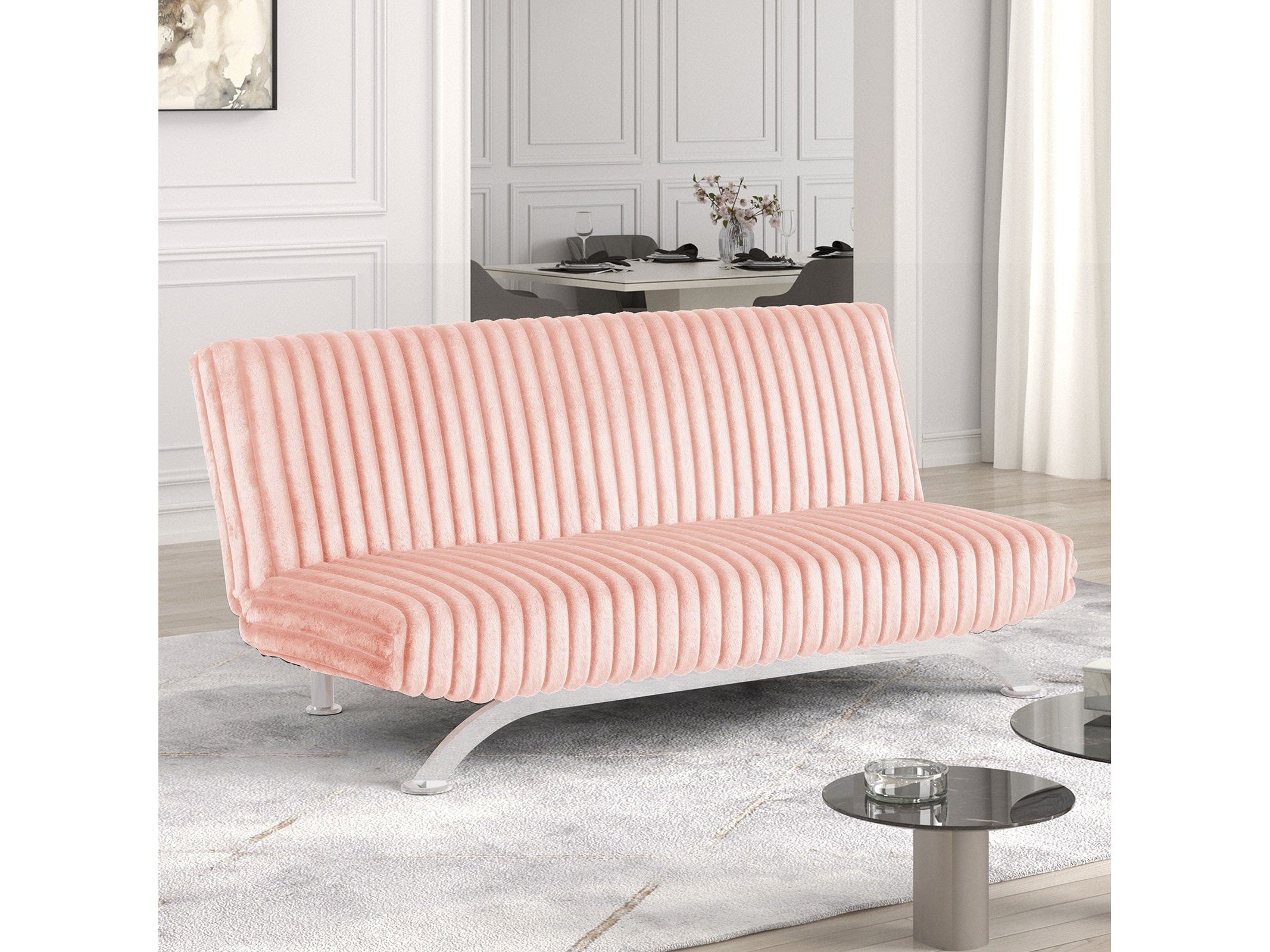 Villeneuve Pink Futon Sofa Bed