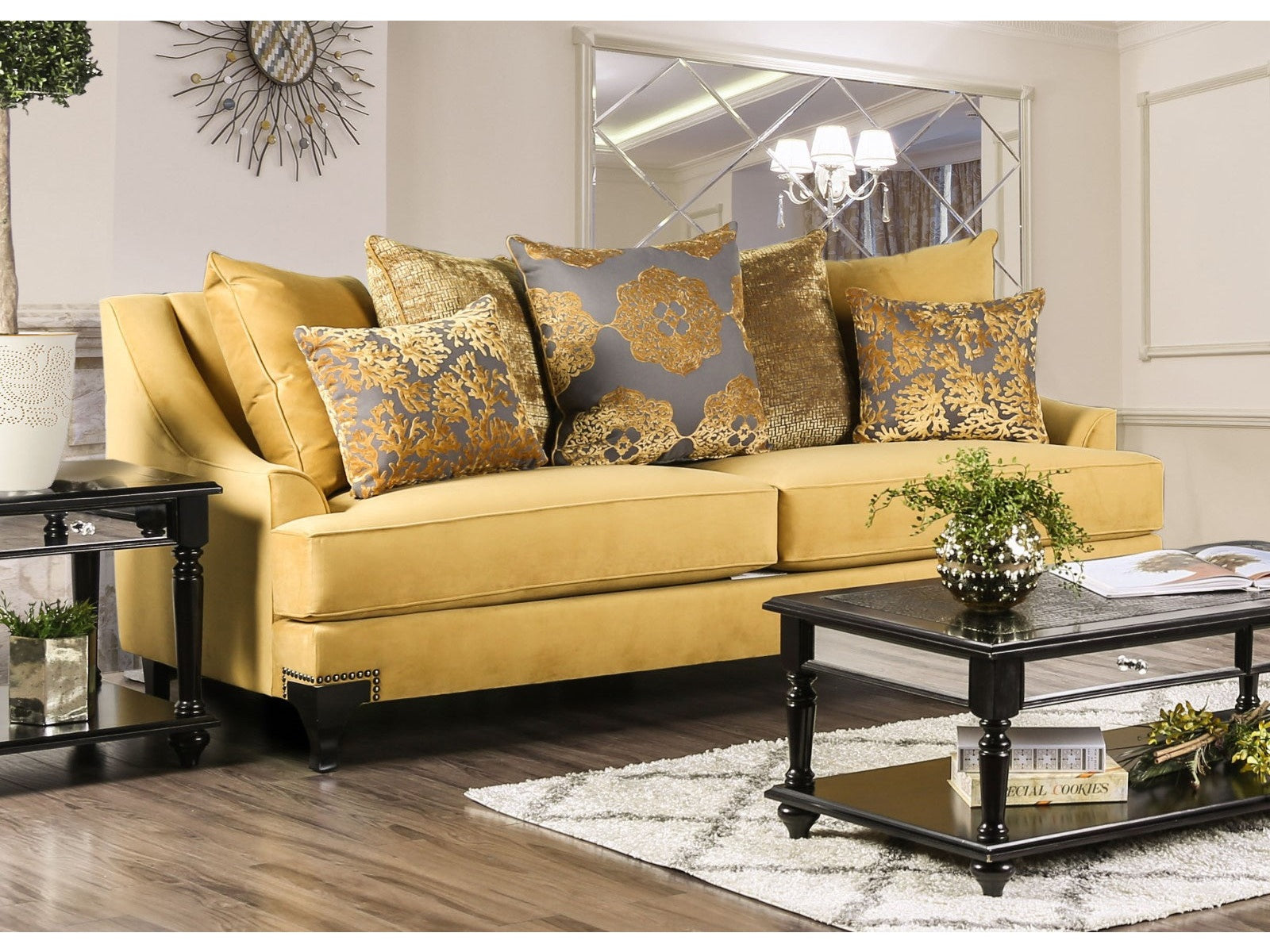 Viscontti Gold/Gray Sofa
