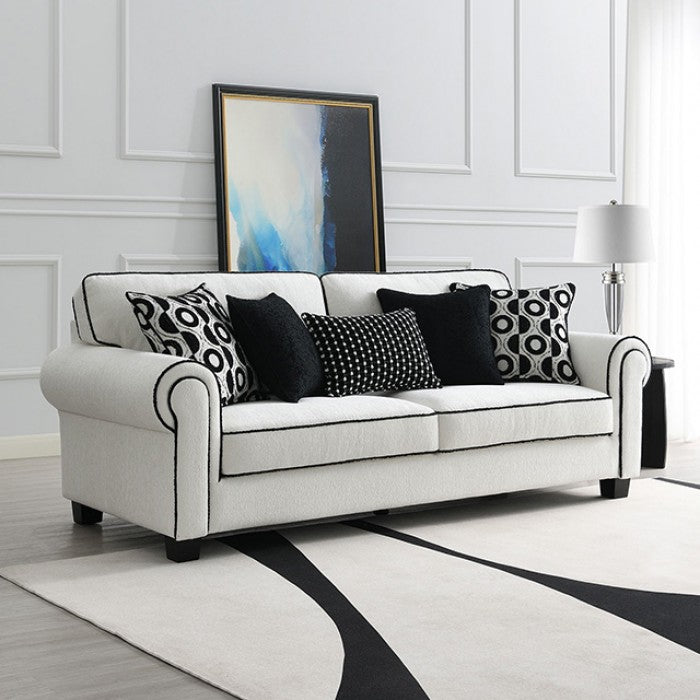 Viviani White Upholstery Living Room Set