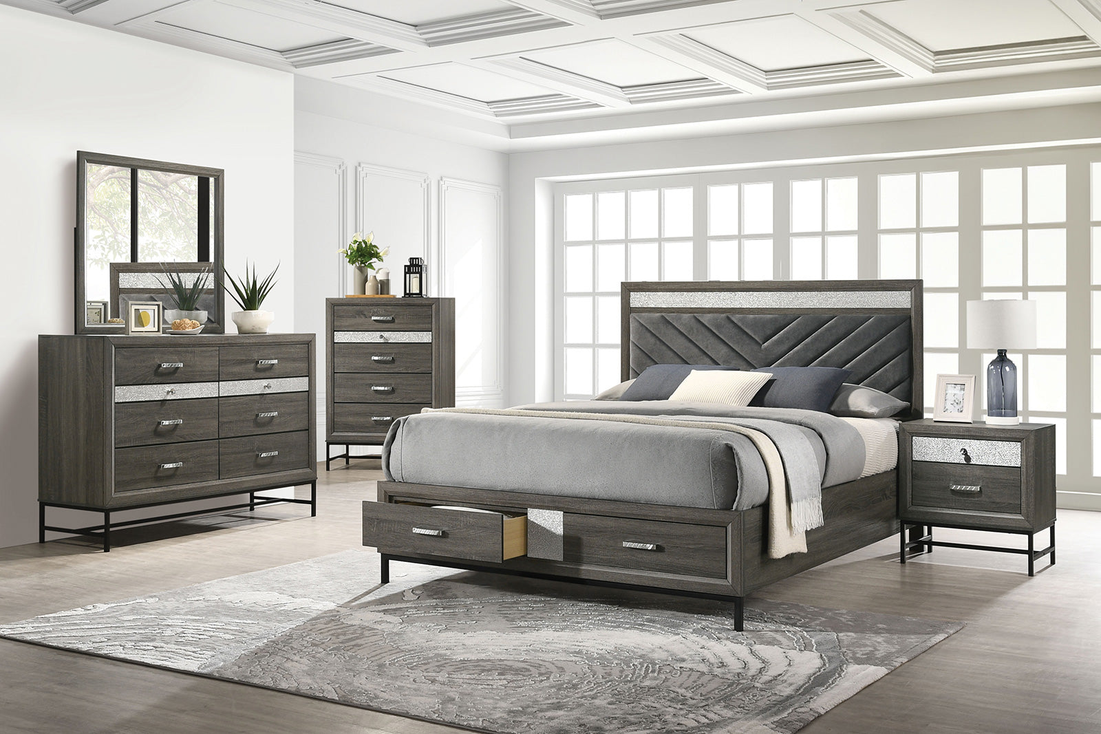 Voleta Gray Nightstand