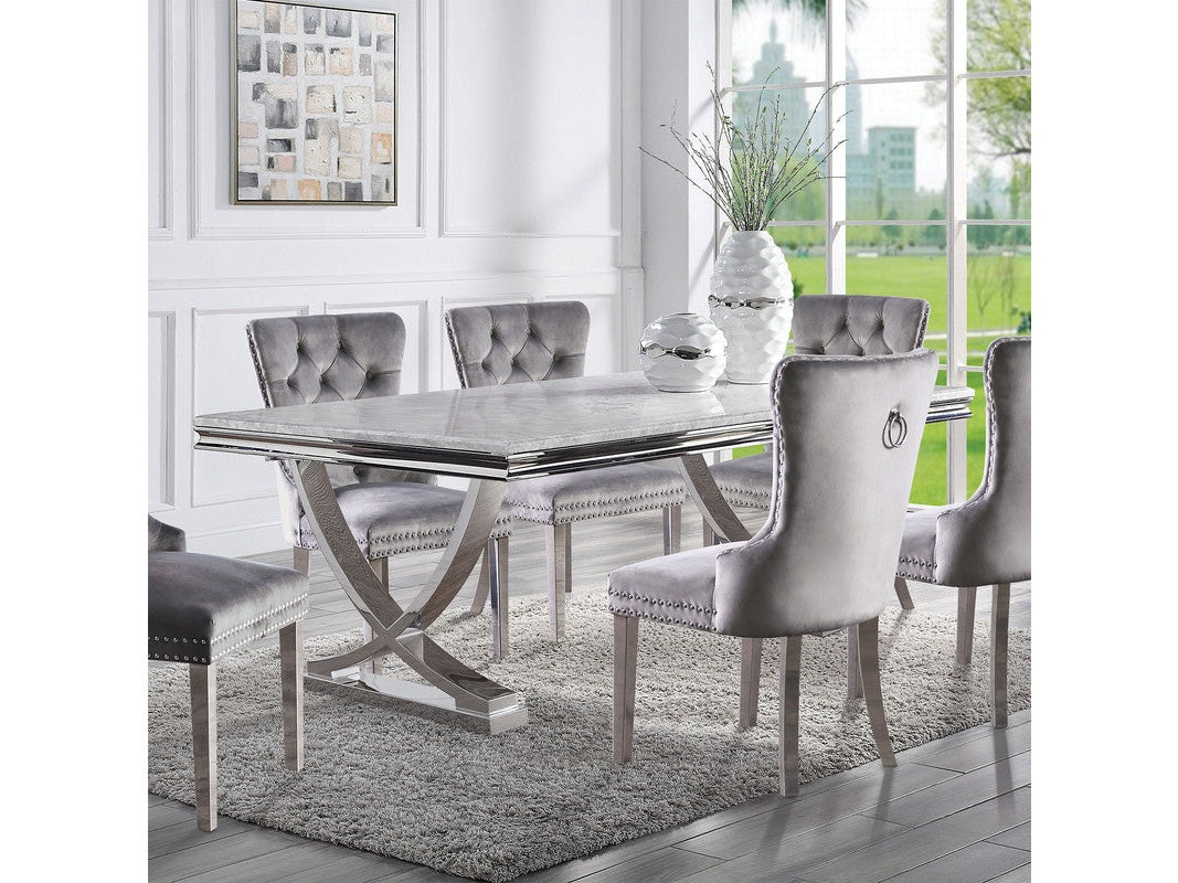 Wadenswil Chrome 7 Pc. Dining Table Set