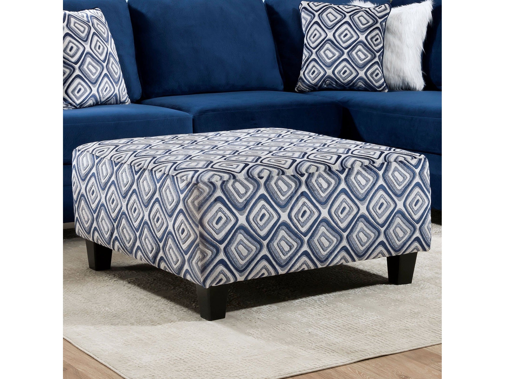 Waldport Navy Ottoman