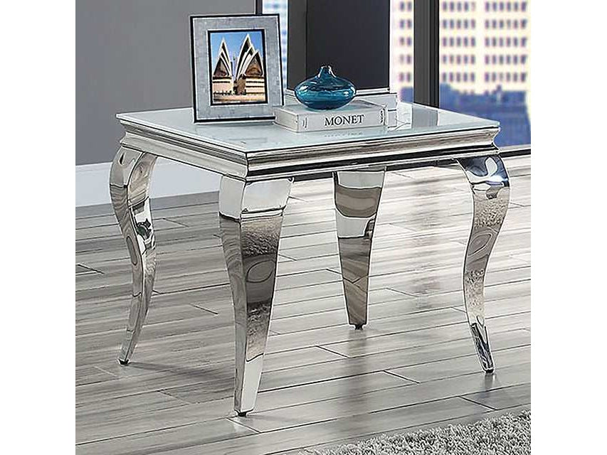 Wetzikon White/Silver End Table