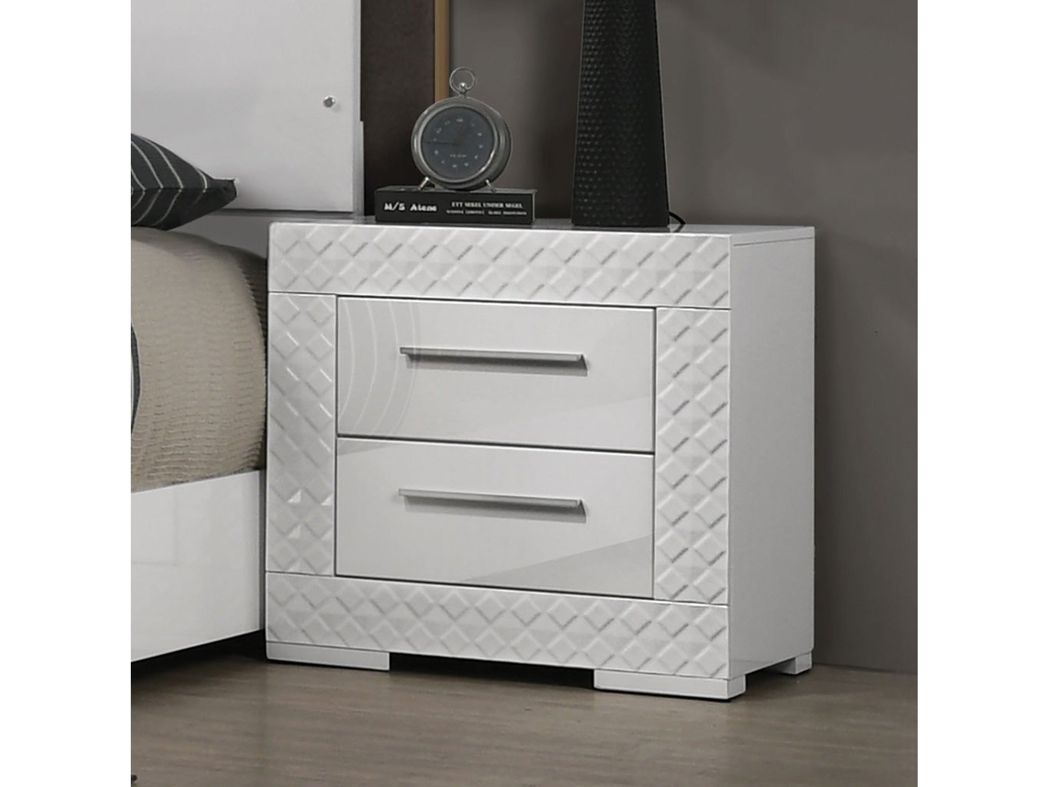 Whitby White Nightstand