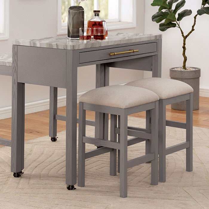 Whitehall White & Light Gray Counter Height Dining Room Set