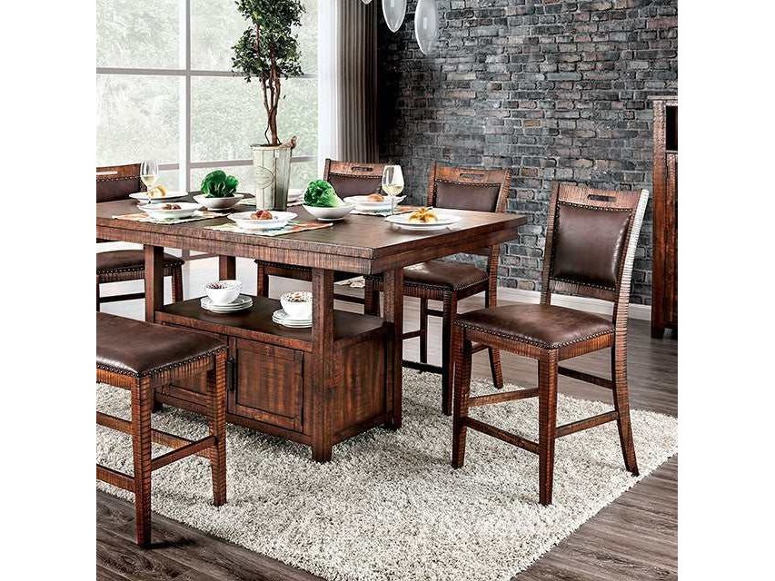 Wichita Distressed Dark Oak Counter Height Table