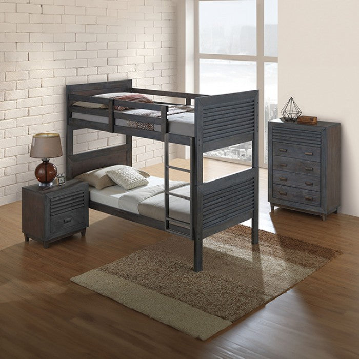 Witham Charcoal Brown Twin/Twin Bunk Bed