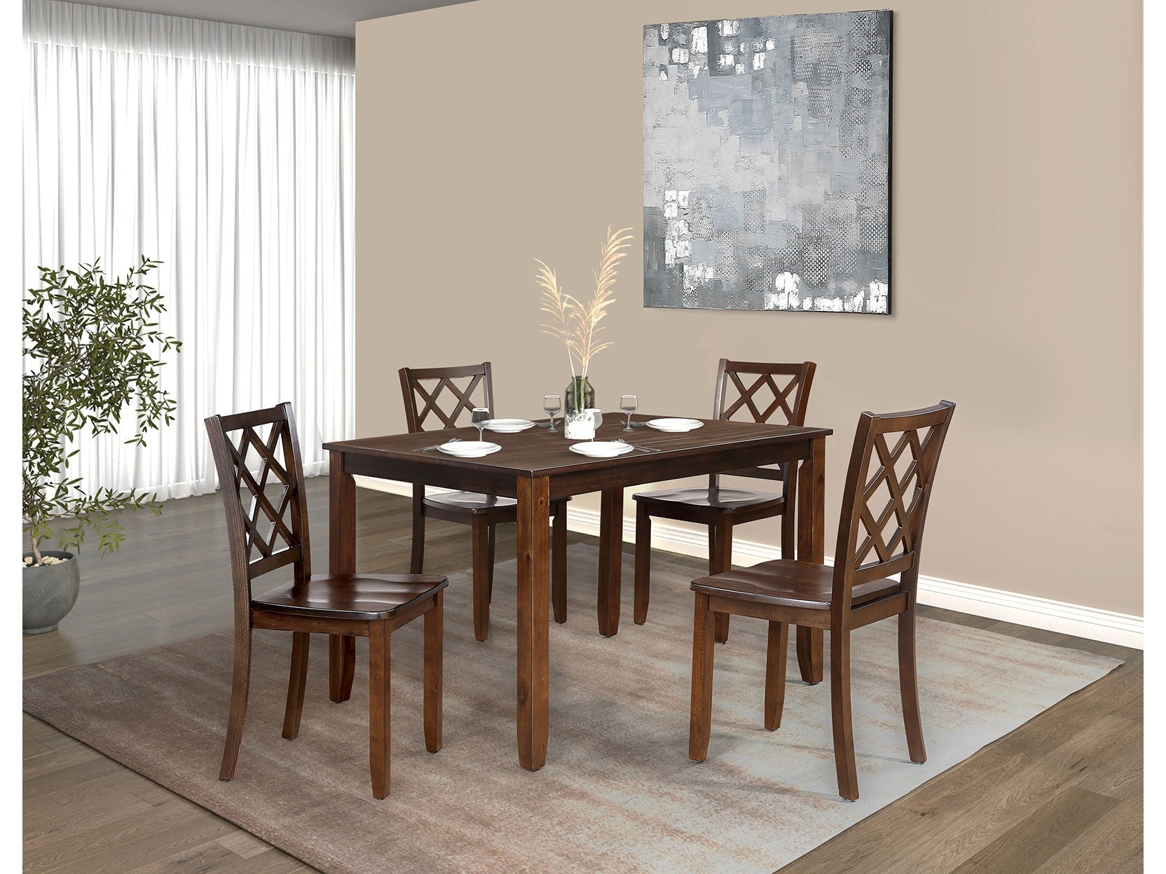 Yamhill Dark Cherry 5 Pc. Dining Room Set