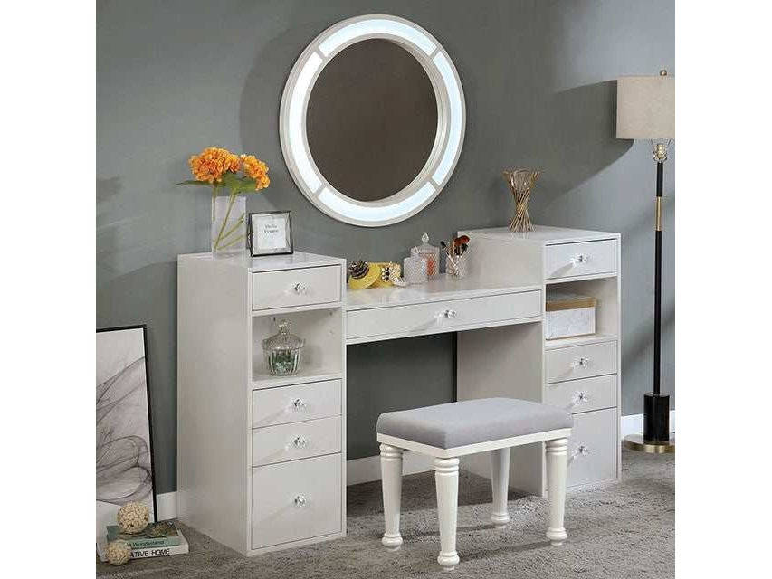 Yasmine Luminous White Vanity Set
